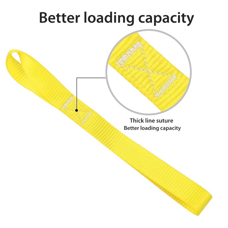 JCHL Soft Loop Tie Down Straps 1800Lbs Load Capacity, Tie Down Loops for Securing ATV UTV Motorcycles Scooters Dirt Bikes Lawn Garden Equipment Yellow (8 Pack) - Image 3